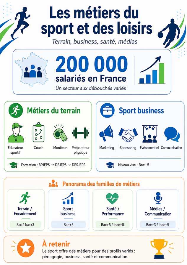 Infographie métiers du sport